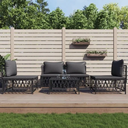 5-piece garden furniture set with anthracite grey steel cushions by vidaXL, Garden sets - Ref: Foro24-3186833, Price: 423,00 ...
