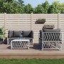 5-teiliges Gartenmöbel-Set und weiße Stahlkissen von vidaXL, Gartensets - Ref: Foro24-3186824, Preis: 292,09 €, Rabatt: %