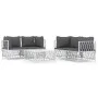 5-piece garden furniture set and white steel cushions by vidaXL, Garden sets - Ref: Foro24-3186824, Price: 288,09 €, Discount: %