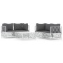5-teiliges Gartenmöbel-Set und weiße Stahlkissen von vidaXL, Gartensets - Ref: Foro24-3186824, Preis: 292,09 €, Rabatt: %
