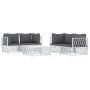 5-piece garden furniture set and white steel cushions by vidaXL, Garden sets - Ref: Foro24-3186824, Price: 292,09 €, Discount: %