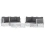5-teiliges Gartenmöbel-Set und weiße Stahlkissen von vidaXL, Gartensets - Ref: Foro24-3186824, Preis: 288,09 €, Rabatt: %