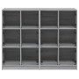 Estantería con puertas madera gris Sonoma 136x37x109 cm