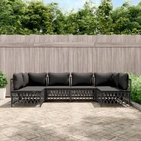 6-piece garden furniture set with anthracite steel cushions by vidaXL, Garden sets - Ref: Foro24-3186909, Price: 542,94 €, Di...
