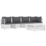 5-piece garden furniture set and white steel cushions by vidaXL, Garden sets - Ref: Foro24-3186822, Price: 318,25 €, Discount: %