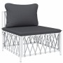 5-piece garden furniture set and white steel cushions by vidaXL, Garden sets - Ref: Foro24-3186822, Price: 318,25 €, Discount: %