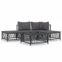 Gartenmöbel-Set 5-teilig und anthrazitgraue Stahlkissen von vidaXL, Gartensets - Ref: Foro24-3186851, Preis: 340,39 €, Rabatt: %