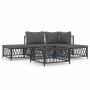 Gartenmöbel-Set 5-teilig und anthrazitgraue Stahlkissen von vidaXL, Gartensets - Ref: Foro24-3186851, Preis: 344,98 €, Rabatt: %