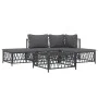 Gartenmöbel-Set 5-teilig und anthrazitgraue Stahlkissen von vidaXL, Gartensets - Ref: Foro24-3186851, Preis: 340,39 €, Rabatt: %