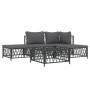 Gartenmöbel-Set 5-teilig und anthrazitgraue Stahlkissen von vidaXL, Gartensets - Ref: Foro24-3186851, Preis: 344,98 €, Rabatt: %