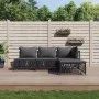 Gartenmöbel-Set 4-teilig und anthrazitgraue Stahlkissen von vidaXL, Gartensets - Ref: Foro24-3186853, Preis: 325,97 €, Rabatt: %