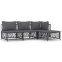 Gartenmöbel-Set 4-teilig und anthrazitgraue Stahlkissen von vidaXL, Gartensets - Ref: Foro24-3186853, Preis: 330,49 €, Rabatt: %