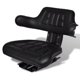Asiento de tractor con respaldo negro de vidaXL, Accesorios y piezas para tractores - Ref: Foro24-210202, Precio: 106,37 €, D...