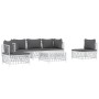 6-teiliges Gartenmöbel-Set und weiße Stahlkissen von vidaXL, Gartensets - Ref: Foro24-3186840, Preis: 393,87 €, Rabatt: %