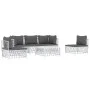 Juego de muebles de jardín 6 piezas y cojines acero blanco de vidaXL, Conjuntos de jardín - Ref: Foro24-3186840, Precio: 382,...