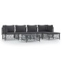 6-piece garden furniture set with anthracite grey steel cushions by vidaXL, Garden sets - Ref: Foro24-3186867, Price: 476,47 ...