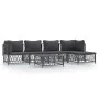 Gartenmöbel-Set 6-teilig und Kissen anthrazitgrauer Stahl von vidaXL, Gartensets - Ref: Foro24-3186867, Preis: 469,94 €, Raba...