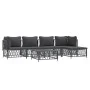 Gartenmöbel-Set 6-teilig und Kissen anthrazitgrauer Stahl von vidaXL, Gartensets - Ref: Foro24-3186867, Preis: 469,94 €, Raba...