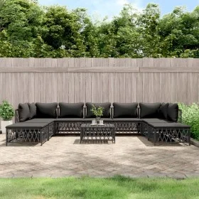 Gartenmöbel-Set 10-teilig und anthrazitgraue Stahlkissen von vidaXL, Gartensets - Ref: Foro24-3186927, Preis: 838,70 €, Rabat...