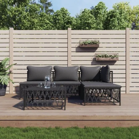 Garden furniture set 5 pieces and anthracite gray steel cushions by vidaXL, Garden sets - Ref: Foro24-3186855, Price: 377,29 ...