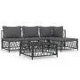 Garden furniture set 5 pieces and anthracite gray steel cushions by vidaXL, Garden sets - Ref: Foro24-3186855, Price: 377,29 ...