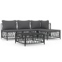 Gartenmöbel-Set 5-teilig und anthrazitgraue Stahlkissen von vidaXL, Gartensets - Ref: Foro24-3186855, Preis: 382,63 €, Rabatt: %
