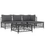 Garden furniture set 5 pieces and anthracite gray steel cushions by vidaXL, Garden sets - Ref: Foro24-3186855, Price: 377,29 ...
