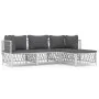 4-teiliges Gartenmöbel-Set und weiße Stahlkissen von vidaXL, Gartensets - Ref: Foro24-3186860, Preis: 235,95 €, Rabatt: %