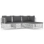 Juego de muebles de jardín 4 piezas y cojines acero blanco de vidaXL, Conjuntos de jardín - Ref: Foro24-3186860, Precio: 252,...