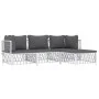4-teiliges Gartenmöbel-Set und weiße Stahlkissen von vidaXL, Gartensets - Ref: Foro24-3186860, Preis: 235,95 €, Rabatt: %