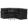 Set de sofás en forma de L 2 pzas cojines ratán sintético negro by vidaXL, Garden sets - Ref: Foro24-319657, Price: 291,90 €,...