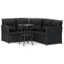 Set de sofás en forma de L 2 pzas cojines ratán sintético negro by vidaXL, Garden sets - Ref: Foro24-319657, Price: 299,97 €,...