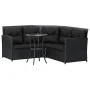 Set de sofás en forma de L 2 pzas cojines ratán sintético negro by vidaXL, Garden sets - Ref: Foro24-319657, Price: 291,90 €,...