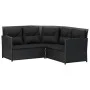 Set de sofás en forma de L 2 pzas cojines ratán sintético negro by vidaXL, Garden sets - Ref: Foro24-319657, Price: 291,90 €,...
