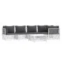6-piece garden furniture set with cushions white steel by vidaXL, Garden sets - Ref: Foro24-3186874, Price: 370,83 €, Discoun...