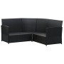 Set de sofás en forma de L 2 pzas cojines ratán sintético negro by vidaXL, Garden sets - Ref: Foro24-319657, Price: 299,97 €,...