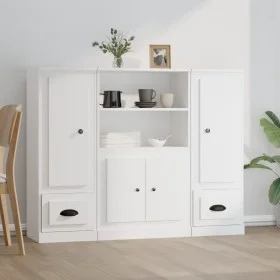 Hohe Sideboards, 3 Stück, weißes Sperrholz von vidaXL, Sideboards - Ref: Foro24-3185311, Preis: 219,12 €, Rabatt: %