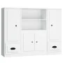 Hohe Sideboards, 3 Stück, weißes Sperrholz von vidaXL, Sideboards - Ref: Foro24-3185311, Preis: 219,12 €, Rabatt: %