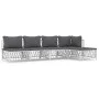 5-teiliges Gartenmöbel-Set und weiße Stahlkissen von vidaXL, Gartensets - Ref: Foro24-3186856, Preis: 321,50 €, Rabatt: %