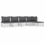 5-teiliges Gartenmöbel-Set und weiße Stahlkissen von vidaXL, Gartensets - Ref: Foro24-3186856, Preis: 321,50 €, Rabatt: %