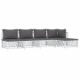 5-teiliges Gartenmöbel-Set und weiße Stahlkissen von vidaXL, Gartensets - Ref: Foro24-3186856, Preis: 327,34 €, Rabatt: %