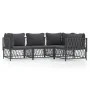 Garden furniture set 4 pieces and anthracite gray steel cushions by vidaXL, Garden sets - Ref: Foro24-3186869, Price: 360,86 ...