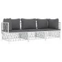 3-piece garden furniture set with cushions white steel by vidaXL, Garden sets - Ref: Foro24-3186816, Price: 198,27 €, Discoun...