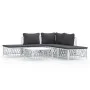 6-teiliges Gartenmöbel-Set mit Kissen aus weißem Stahl von vidaXL, Gartensets - Ref: Foro24-3186880, Preis: 324,22 €, Rabatt: %