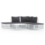 6-teiliges Gartenmöbel-Set mit Kissen aus weißem Stahl von vidaXL, Gartensets - Ref: Foro24-3186880, Preis: 334,02 €, Rabatt: %