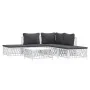 6-teiliges Gartenmöbel-Set mit Kissen aus weißem Stahl von vidaXL, Gartensets - Ref: Foro24-3186880, Preis: 324,22 €, Rabatt: %