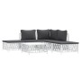 6-teiliges Gartenmöbel-Set mit Kissen aus weißem Stahl von vidaXL, Gartensets - Ref: Foro24-3186880, Preis: 334,02 €, Rabatt: %