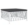 6-teiliges Gartenmöbel-Set mit Kissen aus weißem Stahl von vidaXL, Gartensets - Ref: Foro24-3186880, Preis: 324,22 €, Rabatt: %