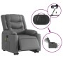 Sillón de masaje elevable eléctrico cuero sintético gris