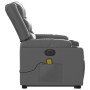 Sillón de masaje elevable eléctrico cuero sintético gris
